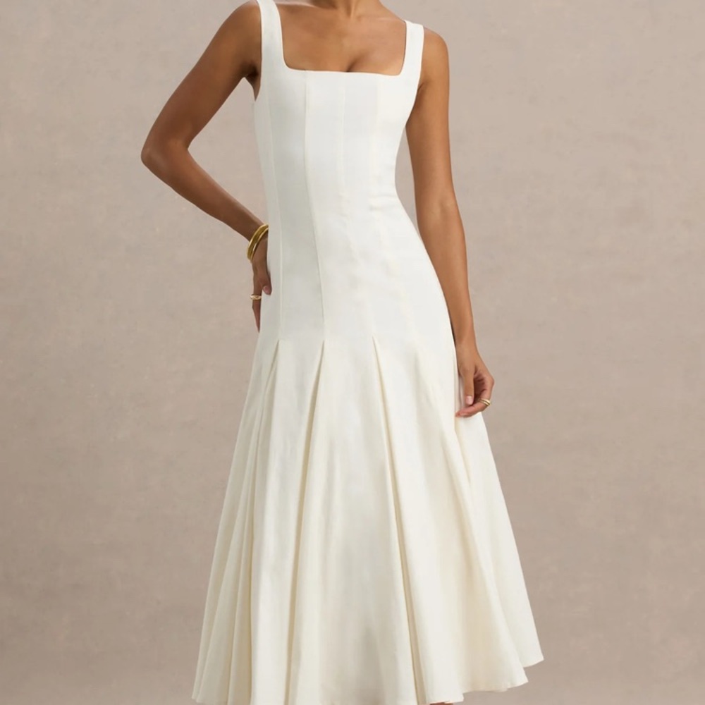 Club L London Cream Midi Dress
